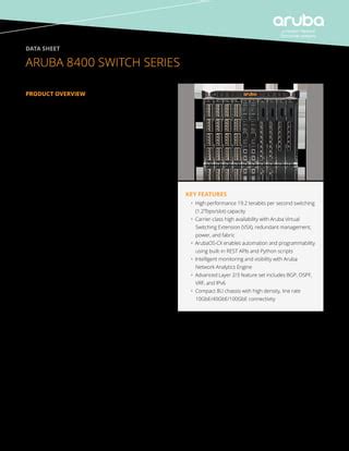 DATA SHEET ARUBA 8400 SWITCH SERIES .